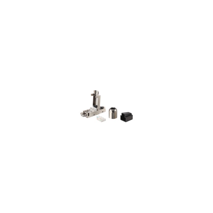 Equip 121172 conector RJ-45 Negro, Acero inoxidable