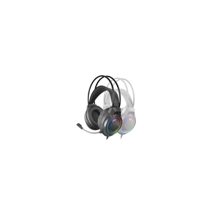 Mars Gaming MH124, Auriculares Gaming FRGB Rainbow, Diseño Ergonómico, Micrófono Flexible, Control de Volumen, Cascos Gaming,