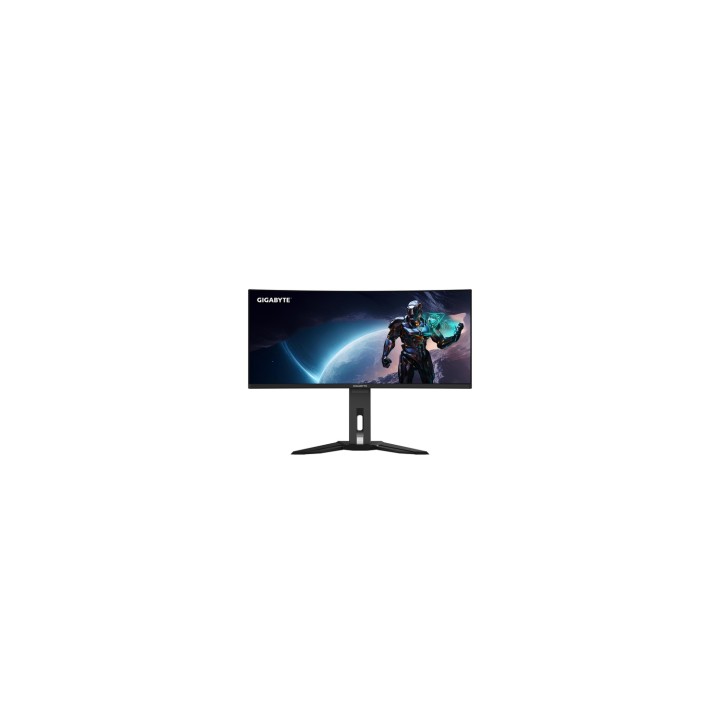 GIGABYTE Monitor de juegos curvo OLED WQHD MO34WQC2 de 34" - 3440 x 1440, 240Hz, 0.03ms, KVM, 250 cd/m², FreeSync Premium Pro,