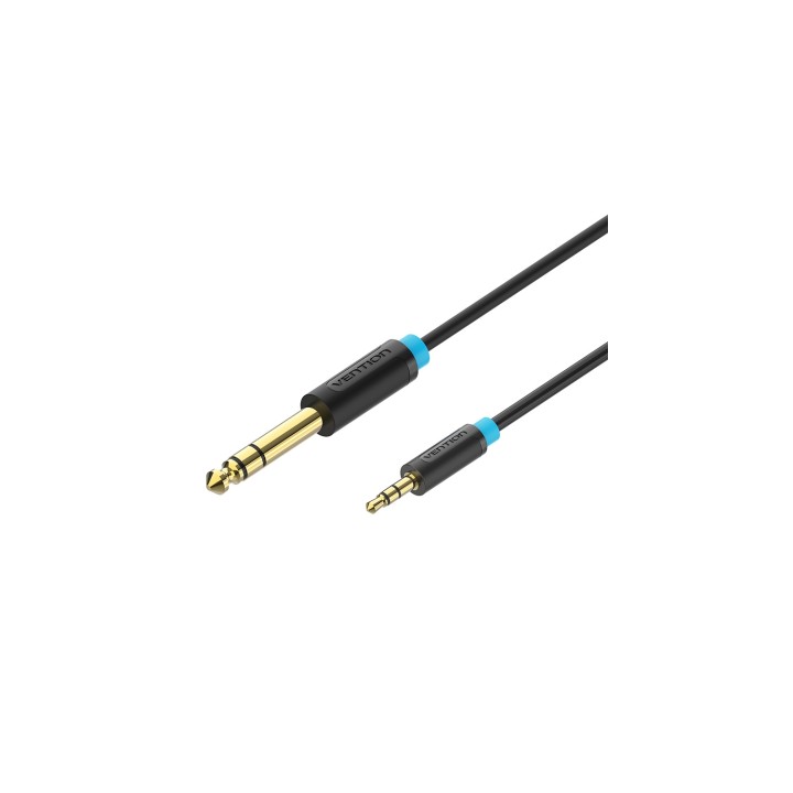 Vention Cable Estéreo BABBI/ Jack 6.5 Macho - Jack 3.5 Macho/ 3m/ Negro