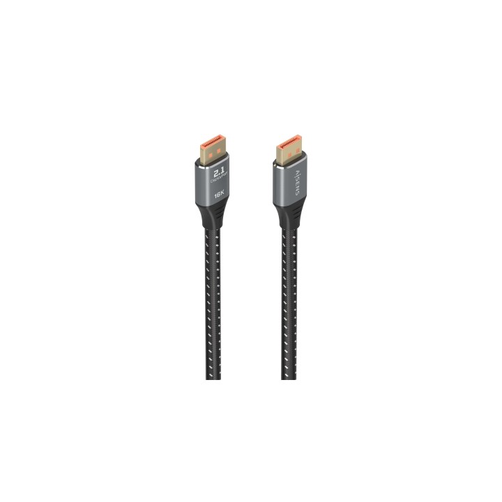 AISENS Cable DisplayPort V2.1 16K@60Hz 80 Gbps, DP/M-DP/M, Negro, 1.5m