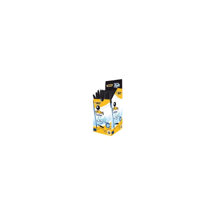 BIC Cristal Soft Negro Bolígrafo Medio 50 pieza(s)