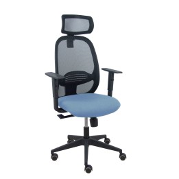Piqueras y Crespo Silla Cilanco negra malla negra asiento bali azul cielo brazo regulable cabecero regulable