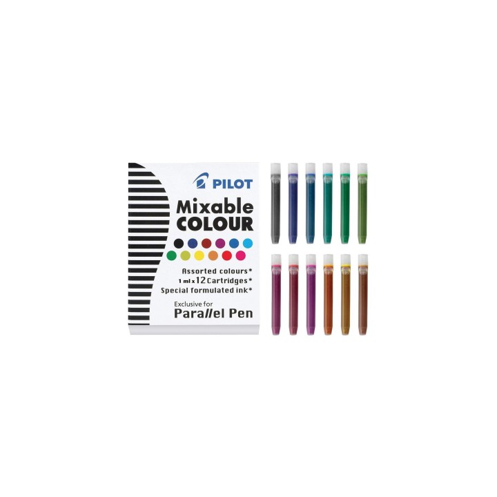 Pilot Parallel Pen Negro, Azul, Marrón, Verde, Verde claro, Marina, Naranja, Rosa, Púrpura, Rojo, Turquesa, Amarillo 12 pieza(s)