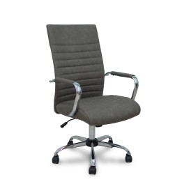 Piqueras y Crespo Sillón Opti527CR cromada basculante similpiel gris base cromada