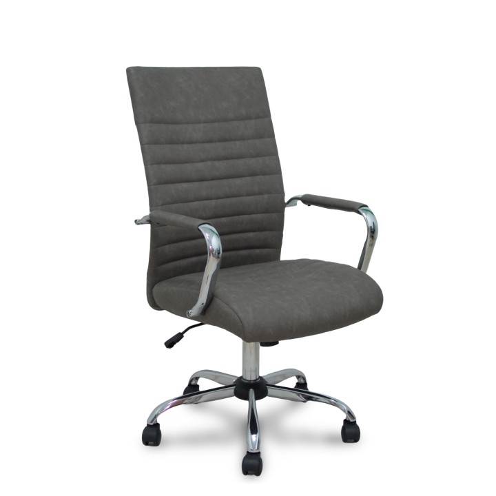 Piqueras y Crespo Sillón Opti527CR cromada basculante similpiel gris base cromada