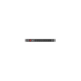 Lanberg PDU-08I-0200-C20-BK unidad de distribución de energía (PDU) 8 salidas AC 1U Negro