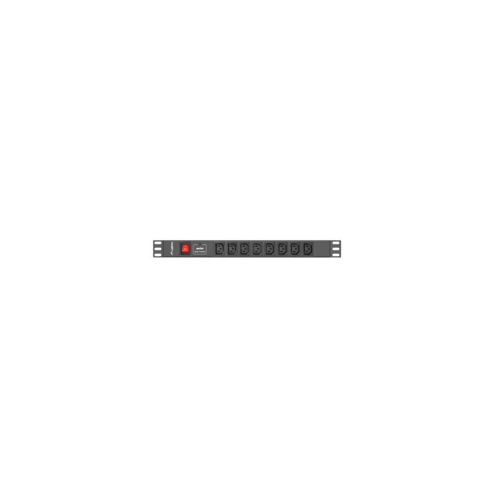 Lanberg PDU-08I-0200-C20-BK unidad de distribución de energía (PDU) 8 salidas AC 1U Negro