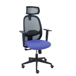 Piqueras y Crespo Silla Cilanco negra malla negra asiento bali azul claro brazo regulable cabecero regulable