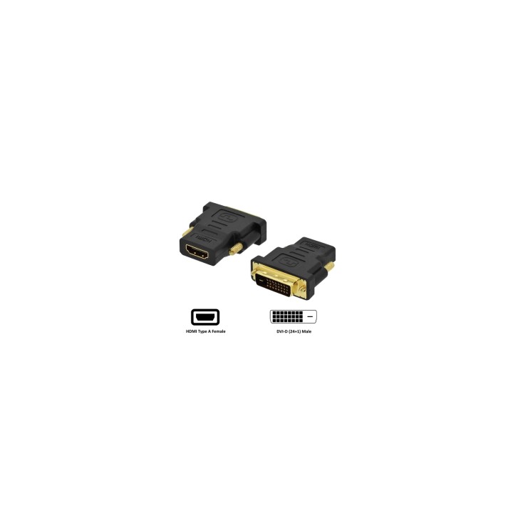 Ewent EC1371 cambiador de género para cable DVI-D 24+1 HDMI Negro