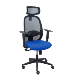 Piqueras y Crespo Silla Cilanco negra malla negra asiento bali azul brazo regulable cabecero regulable