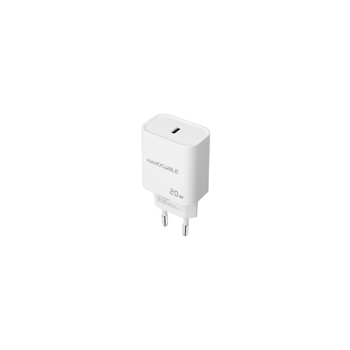 Nanocable Cargador USB-C PD 20W, Blanco