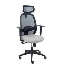 Piqueras y Crespo Silla Cilanco negra malla negra asiento bali gris claro brazo regulable cabecero regulable