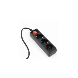 Gembird EG-PSU3-01 base múltiple 0,6 m 3 salidas AC Interior Negro