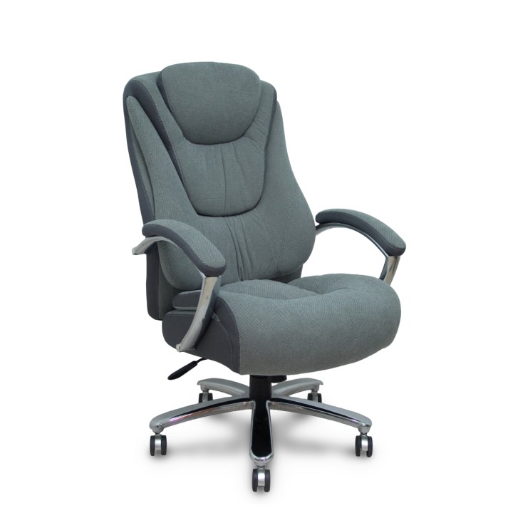 Piqueras y Crespo Sillón Ergo531 basculante tapizado tela y 3D color gris base cromo ruedas nailon 60mm