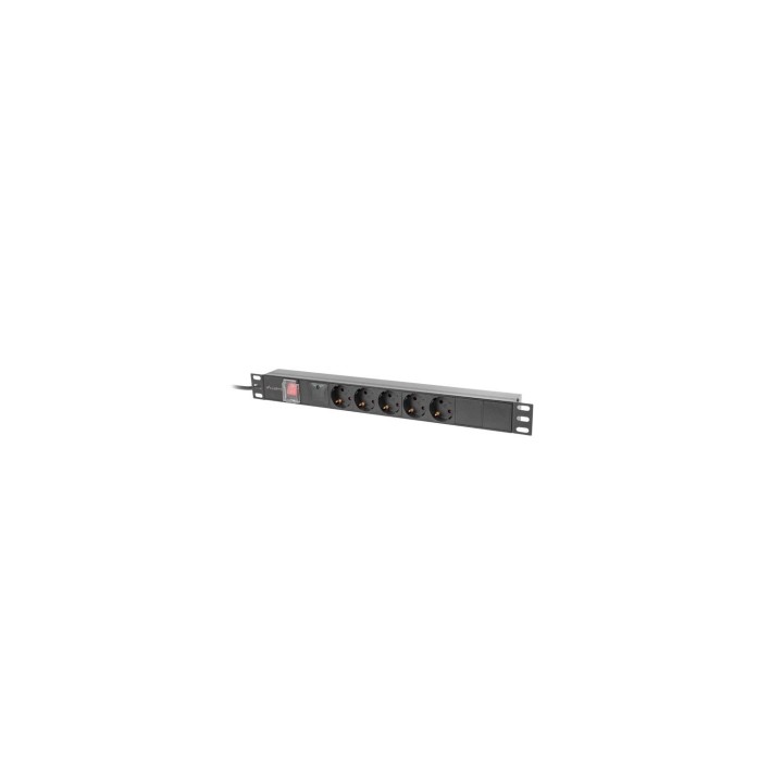 Lanberg PDU-05F-0200-BK unidad de distribución de energía (PDU) 5 salidas AC 1U Negro