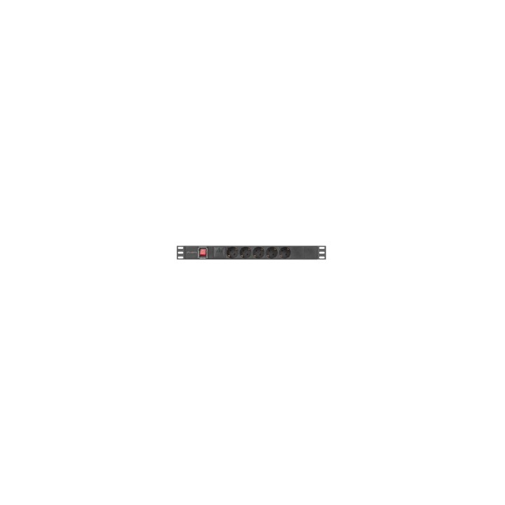 Lanberg PDU-05F-0200-BK unidad de distribución de energía (PDU) 5 salidas AC 1U Negro