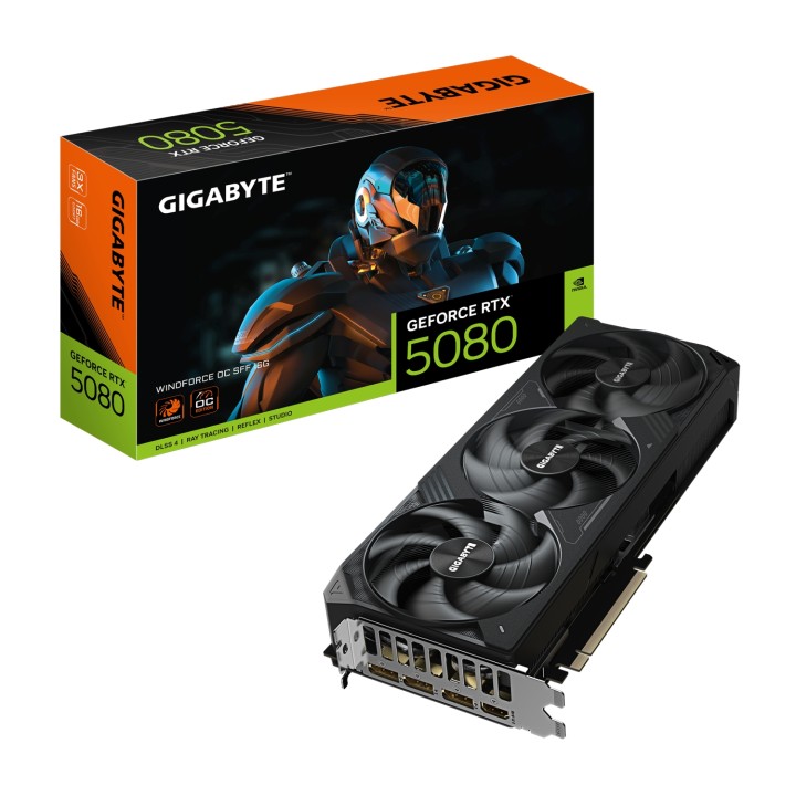 GIGABYTE GeForce RTX 5080 WINDFORCE OC SFF 16G Tarjeta Gráfica - 16GB GDDR7, 256 bits, PCI-E 5.0, 2670MHz Frecuencia Base, 3 x