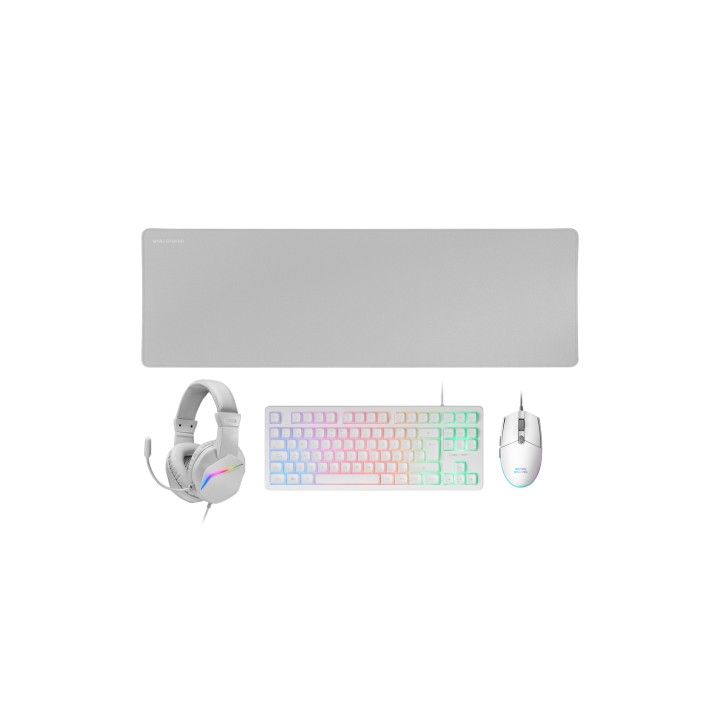 Mars Gaming MCP-RGB3 teclado Ratón incluido Juego USB QWERTY Español Blanco