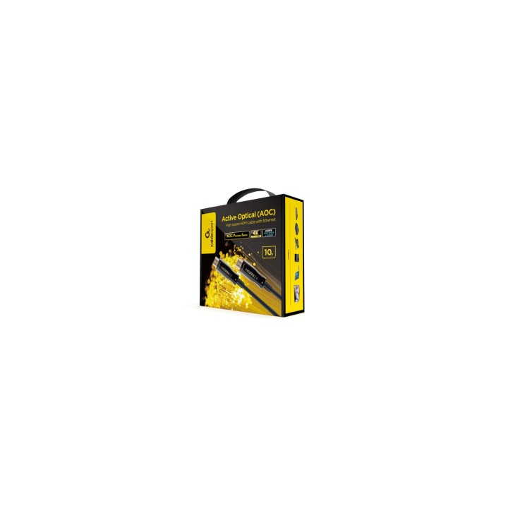 Gembird CCBP-HDMI-AOC-10M-02 cable HDMI HDMI tipo A (Estándar) Negro