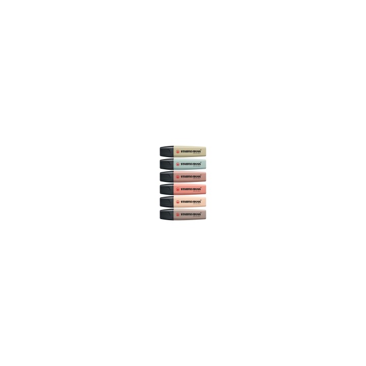 STABILO BOSS NatureColors marcador 6 pieza(s) Punta de cincel Negro, Bronce, Marrón, Verde, Gris, Verde claro