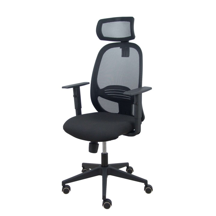 Piqueras y Crespo Silla Cilanco negra malla negra asiento bali negro brazo regulable cabecero regulable