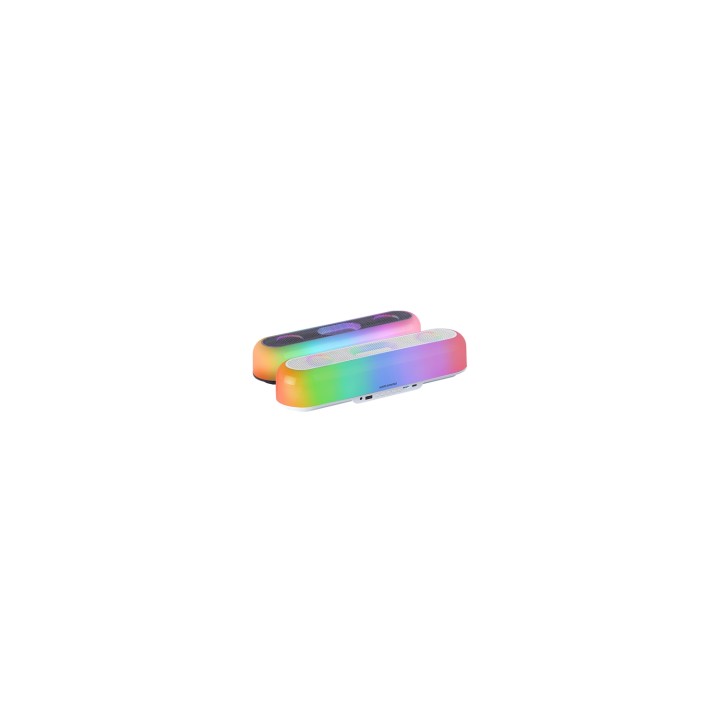 Mars Gaming MSB-ORB, Altavoz Portátil + Barra de Sonido 20W, Iluminación Orbilight RGB 360º, Soundbar con Sistema de Triple