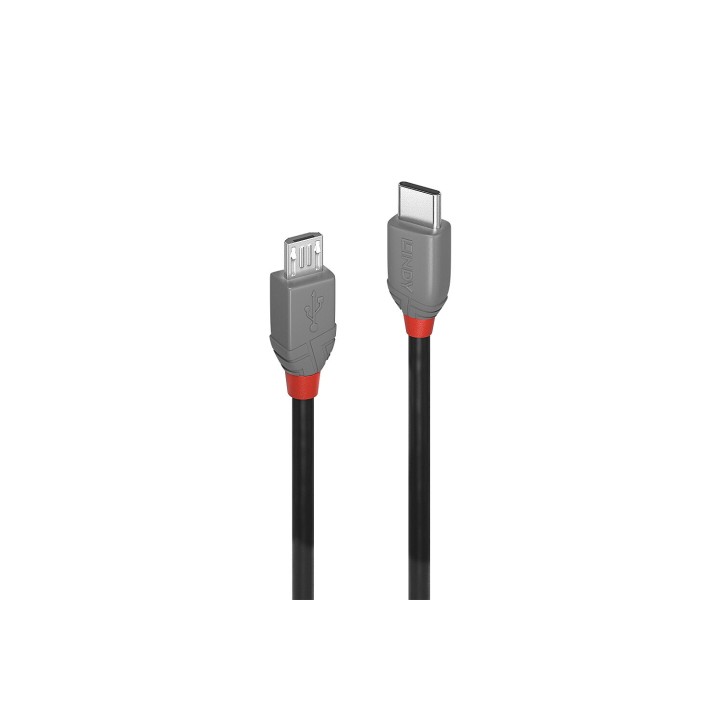 Lindy 36892 cable USB USB 2.0 2 m USB C Micro-USB B Negro, Gris