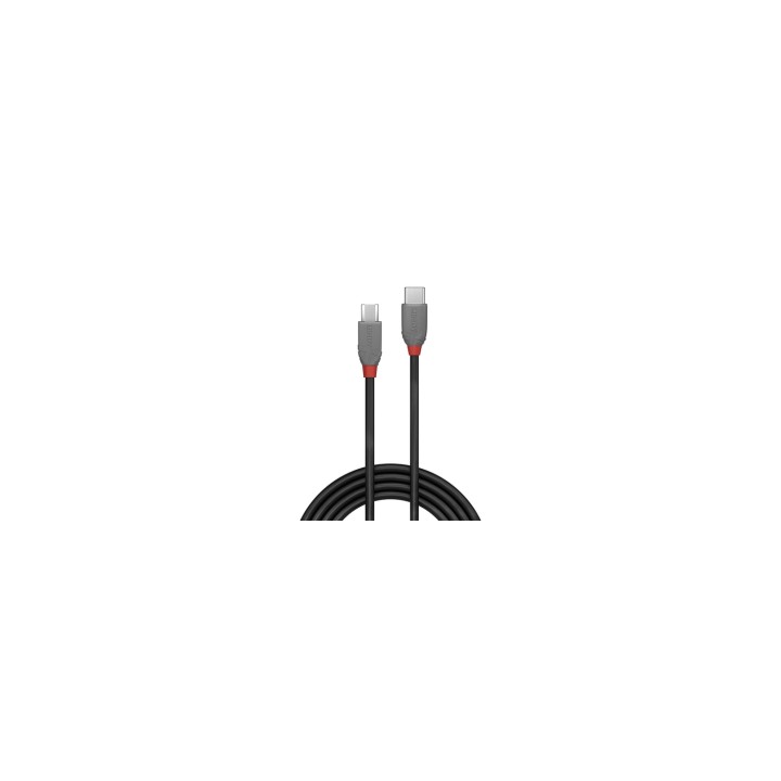 Lindy 36892 cable USB USB 2.0 2 m USB C Micro-USB B Negro, Gris