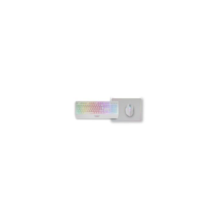 Mars Gaming MCP124W teclado Ratón incluido Juego USB QWERTY Español Blanco