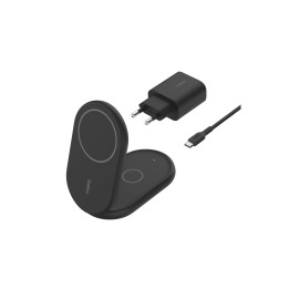 Belkin BoostCharge Auriculares, Smartphone Negro USB Cargador inalámbrico Carga rápida Interior