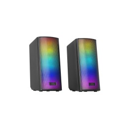 Mars Gaming MSRGB2, Altavoces Bluetooth 5.3 15W, Procesador de Sonido DSP, Iluminación RGB Dinámica, Frontal Total Mesh,