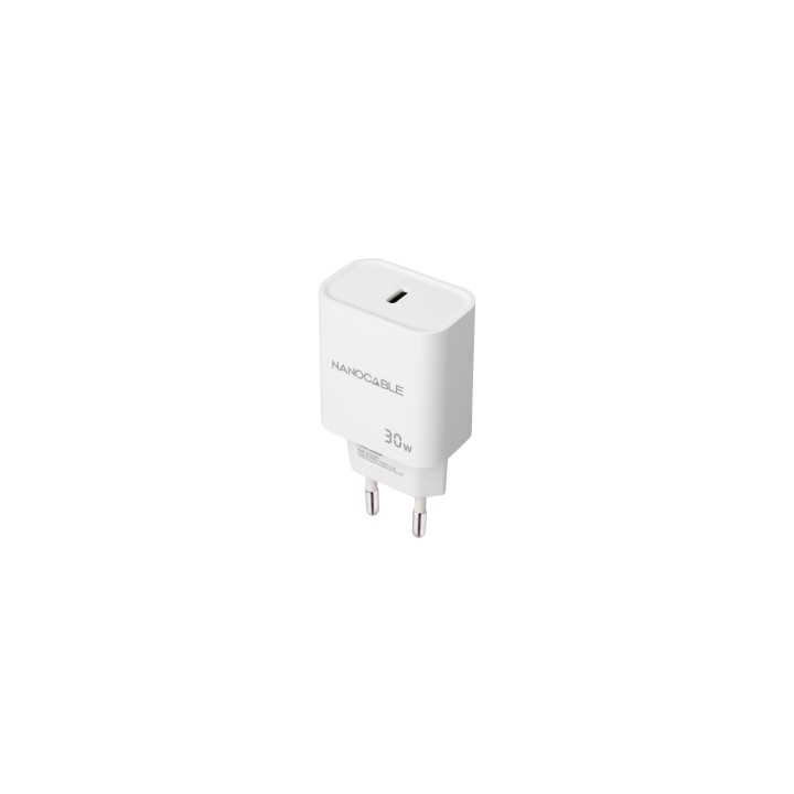 Nanocable Cargador USB-C PD 30W, Blanco