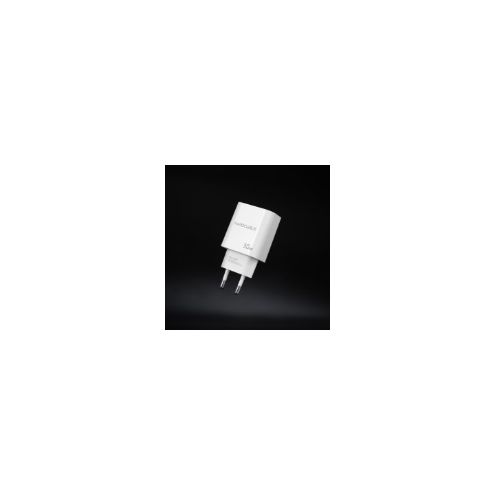 Nanocable Cargador USB-C PD 30W, Blanco