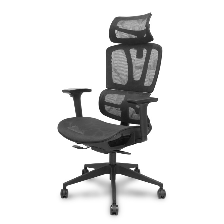 Piqueras y Crespo Silla Pro537 traslack malla negra brazos 3D ruedas nailon 60 mm
