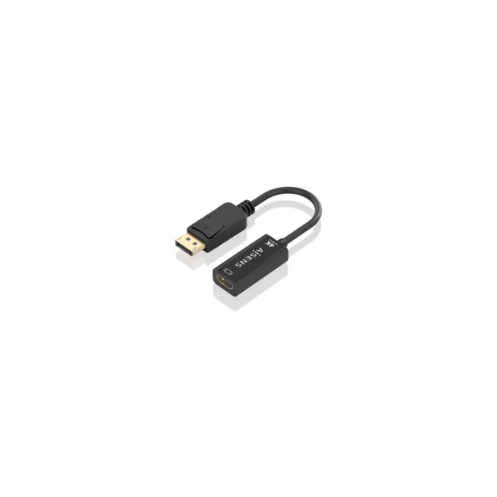 AISENS Conversor DisplayPort a HDMI 4K@60Hz, DP/M-HDMI/M, Negro, 15cm