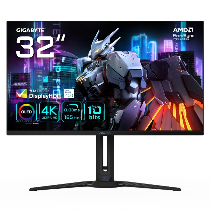 GIGABYTE AORUS FO32U 31,5” Monitor de juegos UHD - 3840 x 2160 (UHD), 165Hz, 0,03ms, 250 cd/m², FreeSync Premium Pro,