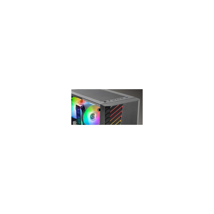 Mars Gaming MC-VOLT, Caja Gaming ATX, Ventilador ARGB 120mm, Rejilla Frontal ARGB, Ventana Lateral Completa Cristal Templado,