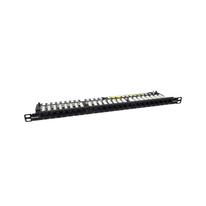Phasak Patch panel 19" 24P Slim Cat.6A UTP RJ45 DUAL 0.5U - PU 4811