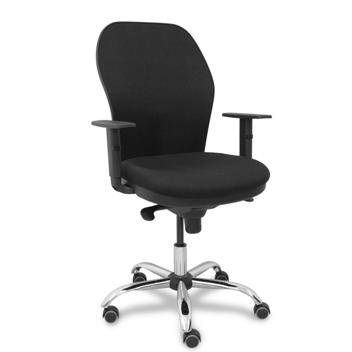 Piqueras y Crespo Silla Jorquera respaldo bali negro asiento bali negro base cromada y ruedas parqu