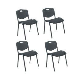 Piqueras y Crespo Pack 4 sillas Iso Mix respaldo negro asiento aran negro