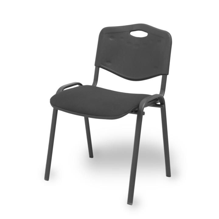 Piqueras y Crespo Pack 4 sillas Iso Mix respaldo negro asiento aran negro