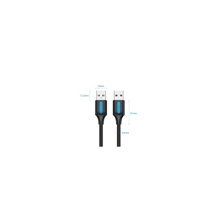 Vention Cable USB 2.0 COJBG/ USB Macho - USB Macho/ 2m/ Negro