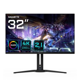 GIGABYTE Monitor de juegos OLED AORUS FO32U2P de 32” - 3840 x 2160 (UHD), 240Hz, 0.03ms, 250 cd/m², KVM, FreeSync Premium Pro,