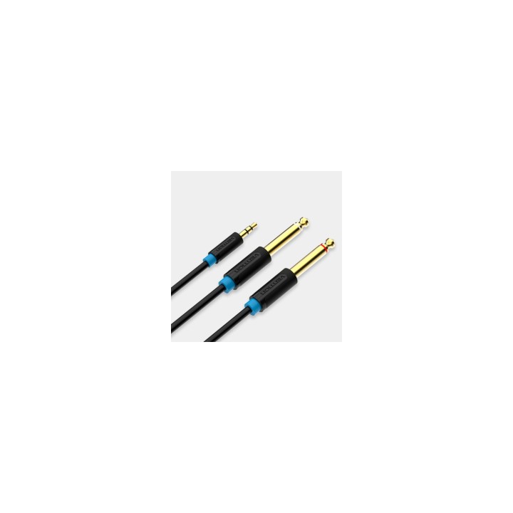 Vention Cable Estéreo BACBI/ Jack 3.5 Macho - 2x Jack 6.5 Macho/ 3m/ Negro