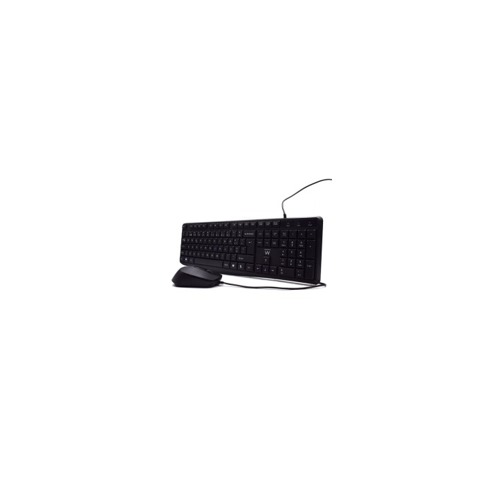 Ewent EW3007 teclado Ratón incluido Oficina USB QWERTY Portugués Negro