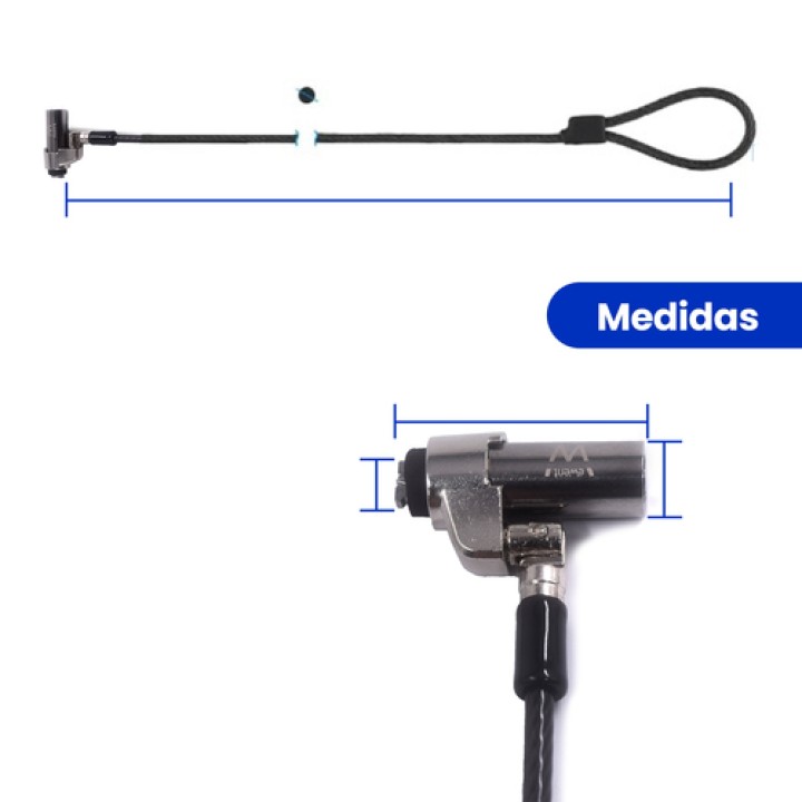 EWENT CABLE DE SEGURIDAD DE PORTÁTIL NANO CON LLAVES