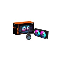 GIGABYTE AORUS WATERFORCE II 240 Refrigerador de CPU líquido AIO - 2x ventiladores ARGB de 120 mm, mecanismo de conexión