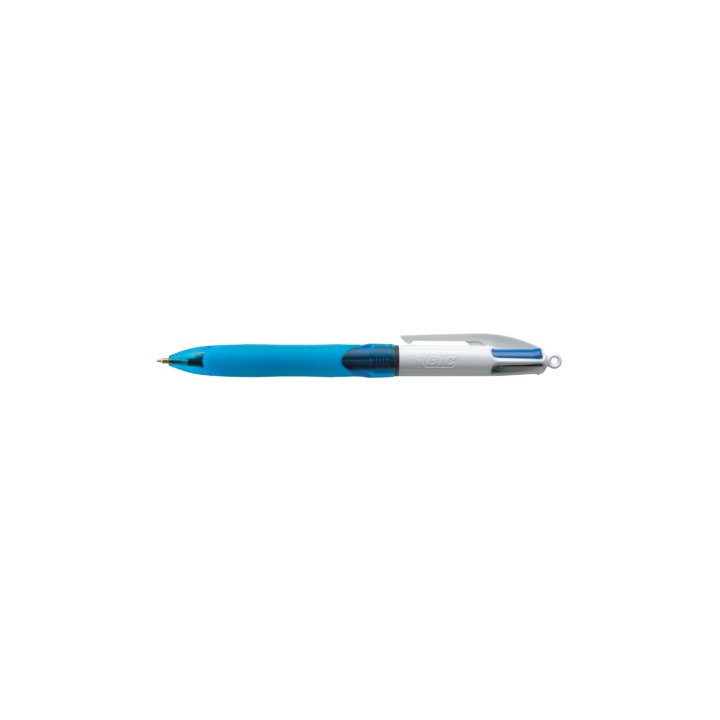 BIC 4 Colours Grip Negro, Azul, Verde, Rojo Bolígrafo de punta retráctil con pulsador Medio 12 pieza(s)