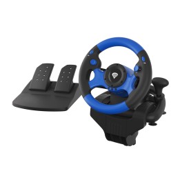 GENESIS Seaborg 350 Negro, Azul USB Volante + Pedales Nintendo Switch, PC, PlayStation 4, Playstation 3, Xbox 360, Xbox One,